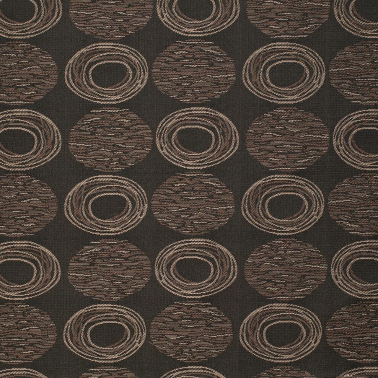 Dark Chocolate - Black Abstract Geometric Upholstery Fabric 54 Inches"
